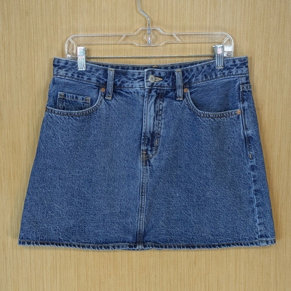 Old Navy High-Rise Denim Mini Skirt Womens 8 Western Boho Festival Blue Cotton